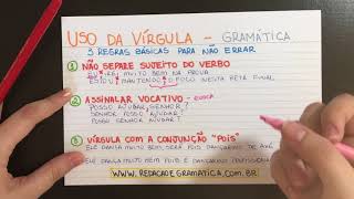 USO DA VÍRGULA DICAS RÁPIDAS [upl. by Holmen995]