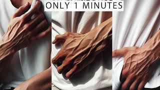 get Veiny hands amp Forearms  SUPER WAY in 1 Min at Home [upl. by Elleiram478]