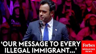 Vivek Ramaswamy Sends Blunt Messages To Illegal Immigrants Gen Z And More At Trumps MSG Rally [upl. by Sihunn]