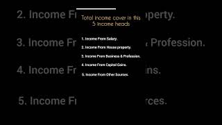 Total Income cover in 5 Income Heads [upl. by Nivlem]