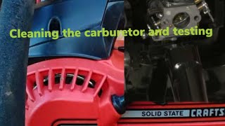 Craftsman chainsaw carburetor cleaning [upl. by Kcirdle546]