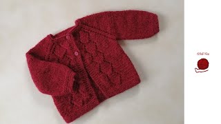 Babyjacke mit Rauten stricken Schritt für Schritt andere Größen siehe Infobox [upl. by Follmer]