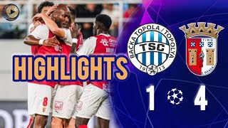 Highlights Backa Topola VS SC Braga Liga dos Campeões [upl. by Ediva]