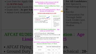 AFCAT 2 2024 exam date  AFCAT Notification 2024  AFCAT 1 2024 exam date  AFCAT 2 2024 Syllabus [upl. by Ytirahc]