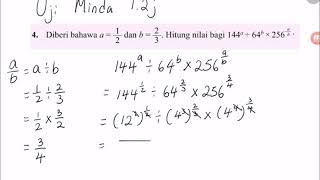 Klinik Matematik Bab 1 Tingkatan 3 Uji Minda 1 2j soalan 4 [upl. by Naillig]