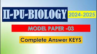 BIOLOGY MODEL PAPER 032ND PUC BIOLOGY20242025SOLVED ANSWER KEYbiology modelpaper ncert [upl. by Hebert]