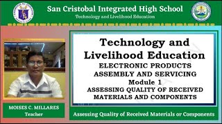 TLE 7 EPAS SECOND QUARTER WEEK1 MELC  Assessing Quality of Received Materials or Components [upl. by Refinney904]