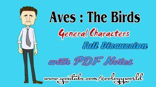 Aves The bird Full Notes General Characters PDF [upl. by Alaikim847]