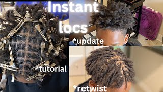 Update 1 month Instant starter locs How to wash and retwist starter locs [upl. by Chipman360]