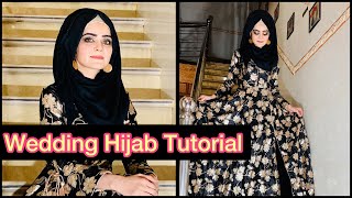 Wedding Hijab Style  Simple And Decent Hijab Tutorial For Events  Dietitian Aqsa [upl. by Maryly]