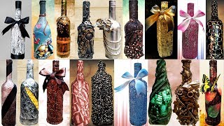 20 Simple bottle painting designs  Can you use acrylic paint on wine bottles  Craft Art Market [upl. by Orimisac]