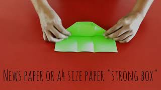 Newspaper or A4 Size paper quotSTRONG BOXquot  Easy DIYs  Useful ORIGAMI [upl. by Gilpin]