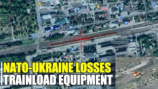 POOR NATOUKRAINE Trainload of equipment destroyed whole thing [upl. by Argela]