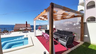 Pool side apt w sea viewjacuzzi amp spacious deck Okrug Gornji Croatia [upl. by Eiral]