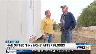 84yearold man gifted tiny home after losing house in Helene flooding [upl. by Anelaf]