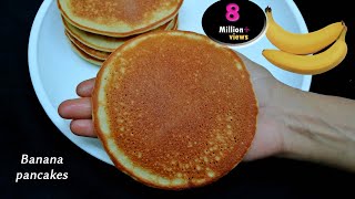 Banana Pancakes Recipe  Fluffy Banana Egg Pancakes [upl. by Atiuqrehs822]