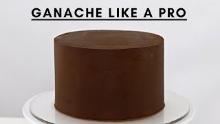 HOW TO COVER A CAKE WITH DARK CHOCOLATE GANACHE WITH SMOOTH SIDES AND SHARP EDGES CAKES BY MK [upl. by Notlim]