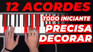 12 Acordes no Teclado para Iniciante dá pra tocar VÁRIAS MÚSICAS [upl. by Ativoj323]