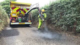 New pothole repair machine helps fix defects that are difficult to reach [upl. by Wane]