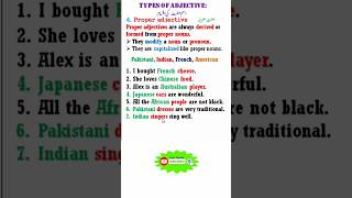 proper adjective  proper adjective examples  proper adjective definition  types of adjective [upl. by Tenom]