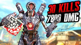 PATHFINDER 30 KILLS AND 7800 DAMAGE IN ONE GAME Apex Legends Gameplay [upl. by Bonner]