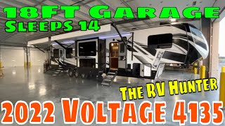 Luxury Toy Hauler with an 18FT Garage that sleeps 14 People 2022 Voltage 4135 by The RV Hunter [upl. by Magdau]