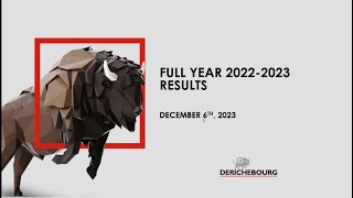 Présentation des résultats 20222023 du groupe Derichebourg [upl. by Mayce686]