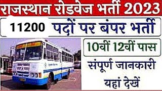 Rajasthan Roadways Vacancy 2024राजस्थान रोडवेज में 11228 पदों पर भर्ती होगी। सरकार ने भेजा प्रस्ताव [upl. by Dlorad670]