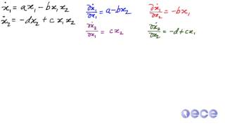 Linearizing at an equilibrium point LotkaVolterra [upl. by Drareg412]