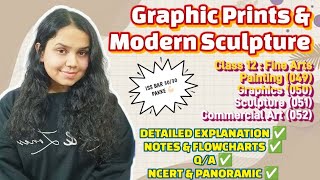 Graphic Print amp Modern Sculpture Unit 3  Part B Class 12  Fine Arts  CBSE  Notes  QA [upl. by Gabriello]