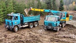 TATRA 815 UDS 114 TATRA 815 S3 New Holland backhoe  digging a pond [upl. by Greenberg]