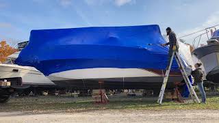 DIY Boat Shrink Wrap Time Lapse [upl. by Narahs]