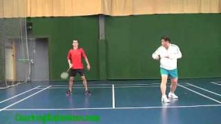 Badminton Basic Positioning Practice for Doubles [upl. by Ynafetse]