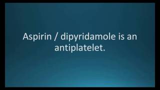 How to pronounce aspirin  dypyridamole Aggrenox Memorizing Pharmacology Flashcard [upl. by Syl]