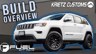 BUILD OVERVIEW 2019 Jeep Grand Cherokee w 25 Inch Lift Kit 20x9 Fuel Blitz │ Krietz Customs [upl. by Resor]