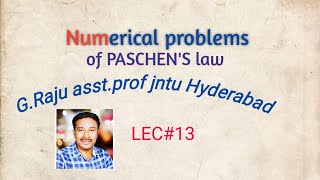 LEC13HIGH VOLTAGE ENGINEERINGNUMERICAL PROBLEMS ON PASCHENS LAW [upl. by Eiramnwad]