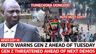 TENSION as RUTO WARNS GEN Z ahead of TUESDAY MAANDAMANO in NAIROBI for RUTO must GO as PANIC erupts [upl. by Magda]