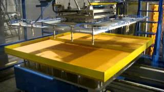 PROMASS Shape Moulding Machine producing 2 floor heating panels [upl. by Cerell167]