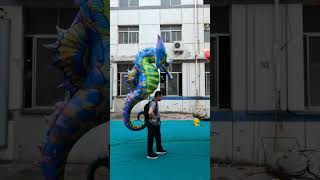 Walking Inflatable Seahorse Suit For France Parade Decoration [upl. by Anemolihp]