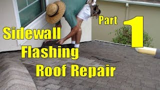 Asphalt Shingle Sidewall Flashing Repair 1 of 3 Removing Shingles [upl. by Goldwin157]