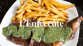 LEntrecôte  Recreating the iconic Steak Frites with Parisian green sauce [upl. by Davilman104]