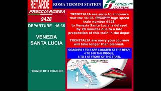 Roma Termini train announcementsannunci sonori di Trenitalia dalla stazione di Roma Termini part 1 [upl. by Am]