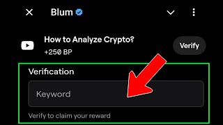 How To Analyze Crypto  Blum YouTube Video Code  Blum How To Analyze Crypto Video Code [upl. by Tove]