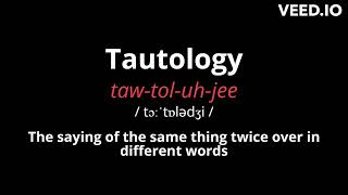 How to Pronounce Tautology [upl. by Nnep]