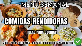 MENÚ ECONÓMICO SEMANAL💰Comidas Rendidoras✅ensalada fria✅Adobo de Puerco✅Aprendiendo a COCINAR🧑‍🍳 [upl. by Kaila104]