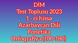 Azərbaycan Dili Test Toplusu 2023 Fonetika Orfoqrafiya 100180 [upl. by Aggappora419]