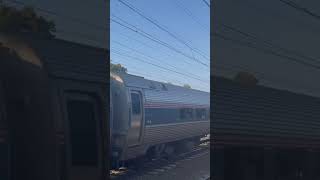 Amtrak Pennsylvanian Train speed past Metropark Station with a Horn salute amtrak shorts [upl. by Selrhc46]