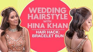 Stylish Wedding Hairstyle amp A Quick Hair Hack For Short Hair With Hina Khan  MissMalini [upl. by Woolcott527]