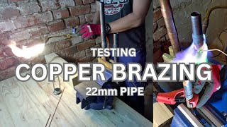 Test hartlöten Vorbereitung Cu Rohr22mm  Copper brazing  пайка [upl. by Enilamme967]