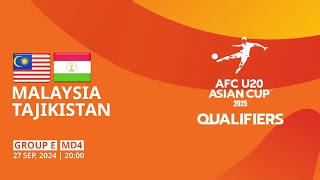 Malaysia  Tajikistan  Group E  MD4  AFC U20 Asian Cup 2025 Qualifiers [upl. by Oza369]